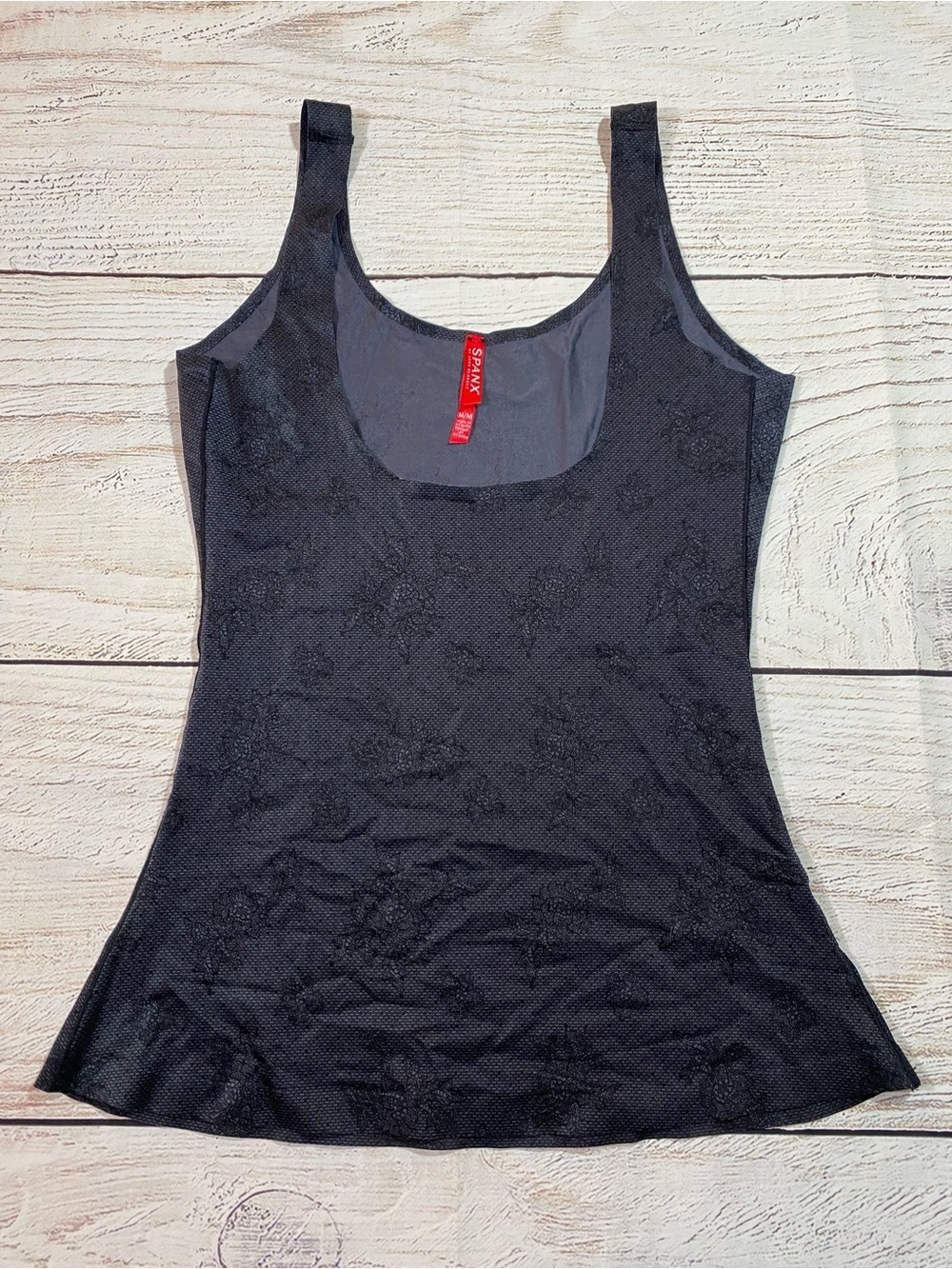 SPANX Shape wear Camisole Tank Black Floral Pattern Medium